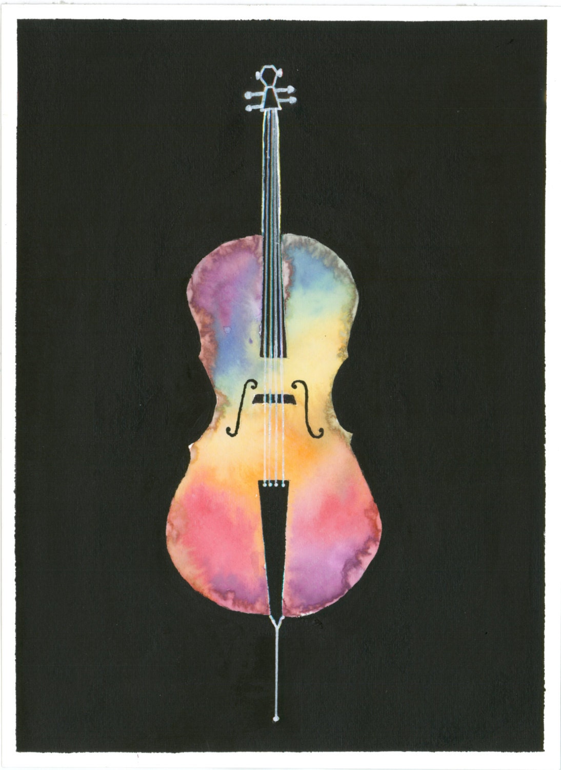 Rainbow Cello Painting A print of an original painting to