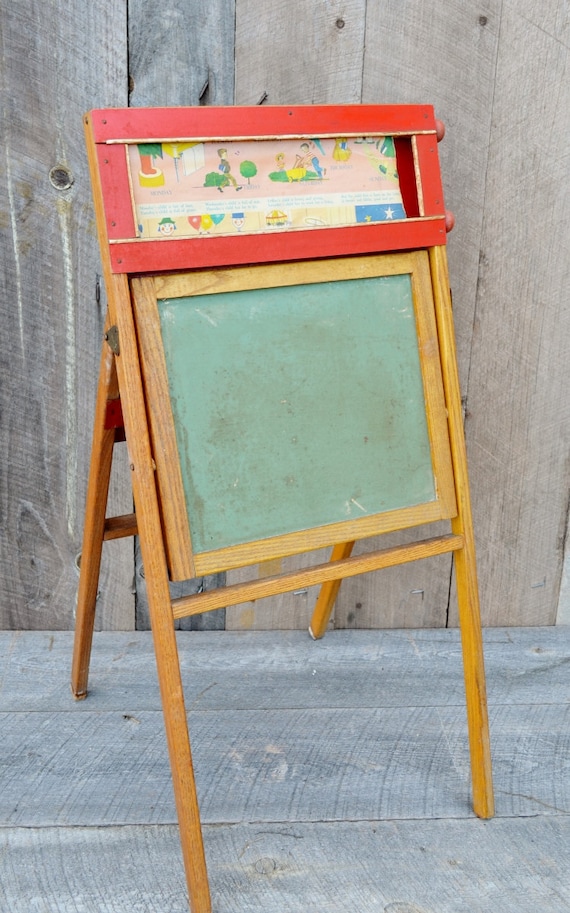 Child's Chalkboard Easel with Scroll N. D. by RelicsAndRhinestones