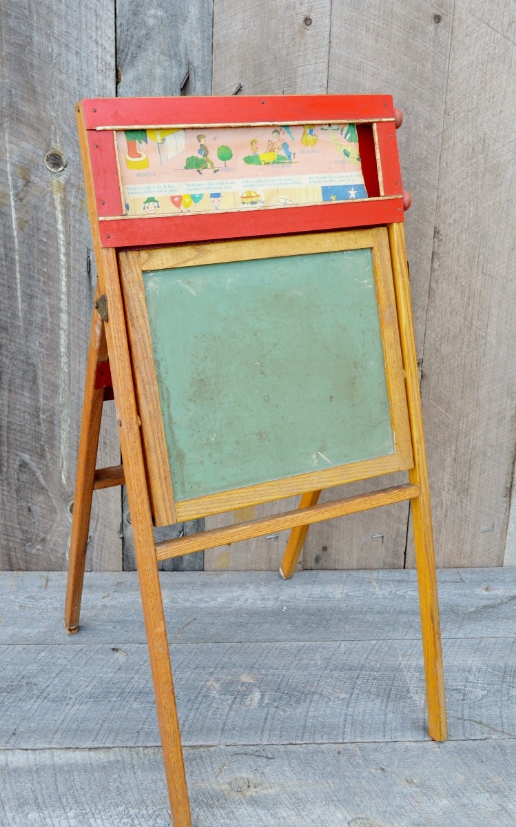 Child's Chalkboard Easel with Scroll N. D. by RelicsAndRhinestones
