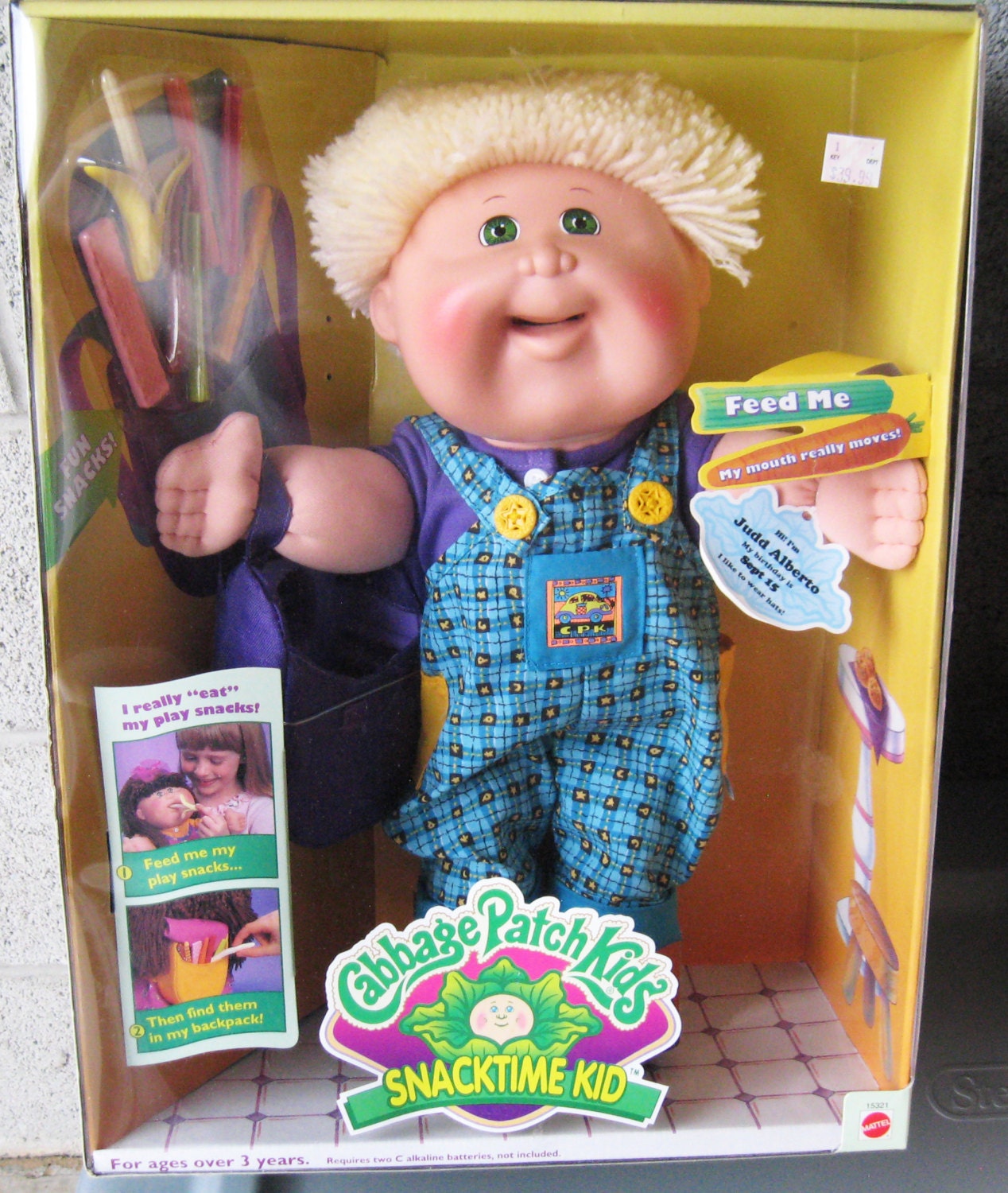 Cabbage Patch Snack Time Kid BOY Vintage RARE NIB