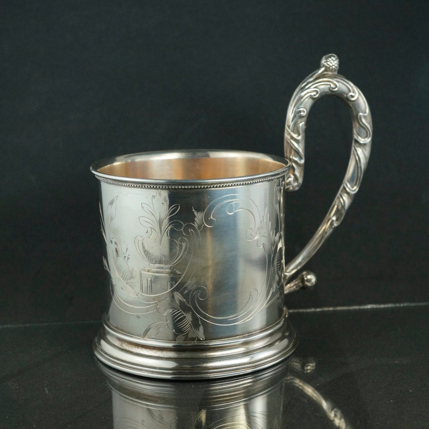 reserved RUSSIAN PODSTAKANNIK 84 SILVER tea glass holder