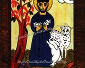 Folk Art, St. Francis, Patron Saint of Animals, Catholic Art, New Mexico Santo, Religious Icon, Christian Folk Art, St. Francis, Patron Saint of Animals, Catholic Art, New Mexico Santo, Religious Icon, Christian