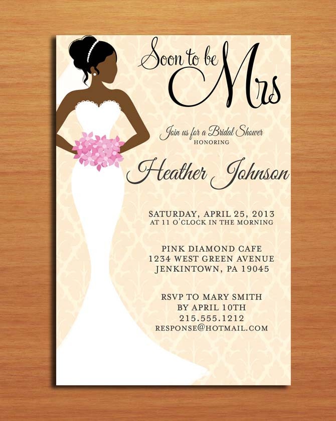 Soon To Be Mrs Bridal Shower Customized Printable Invitations Diy Onepaperheart Stationary 6425