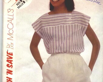 Vintage 1986 TOP and SHORTS McCALLS 2506 Misses Sz 12-14-16 Nice Used Pattern