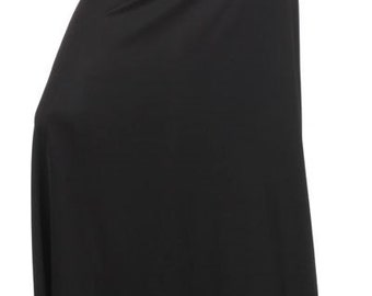 Women's Black on Gray Chevron Maxi Skirt Long Modest