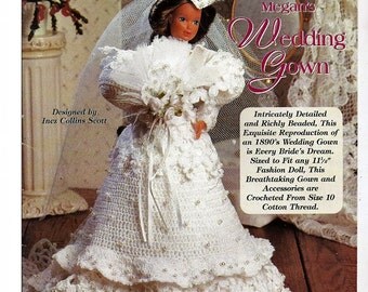 Ladies of Fashion Megan's Wedding Gown Crochet Pattern The Needlecraft Shop 952502