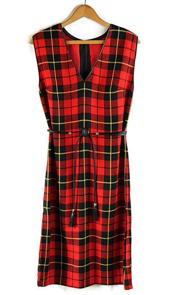 SALE 60s Dress / Jumper / Wool / Plaid / School by PetticoatsPlus