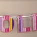 Personalised embroidered fabric letter banner or bunting