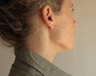 4 inch Hoop Earrings. Extra Large Gold Hoops. Giant Hoop Earrings. Big Fashion Earrings. Jumbo Earrings / Lightweight Hoops / Modern Jewelry
