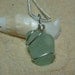 Wire wrapped seafoam green sea glass necklace with sterling silver chain