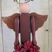 Primitive Wooden Angel Figure, Barn Red