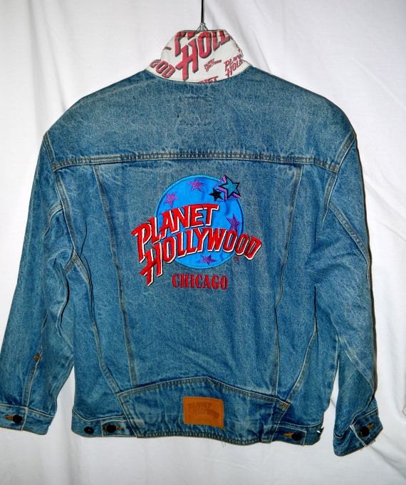 Vintage 90s Planet Hollywood Chicago jacket / denim trucker