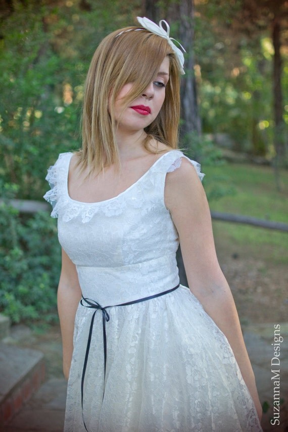 Light Ivory 50s Wedding Dress Full Skirt by SuzannaMDesigns