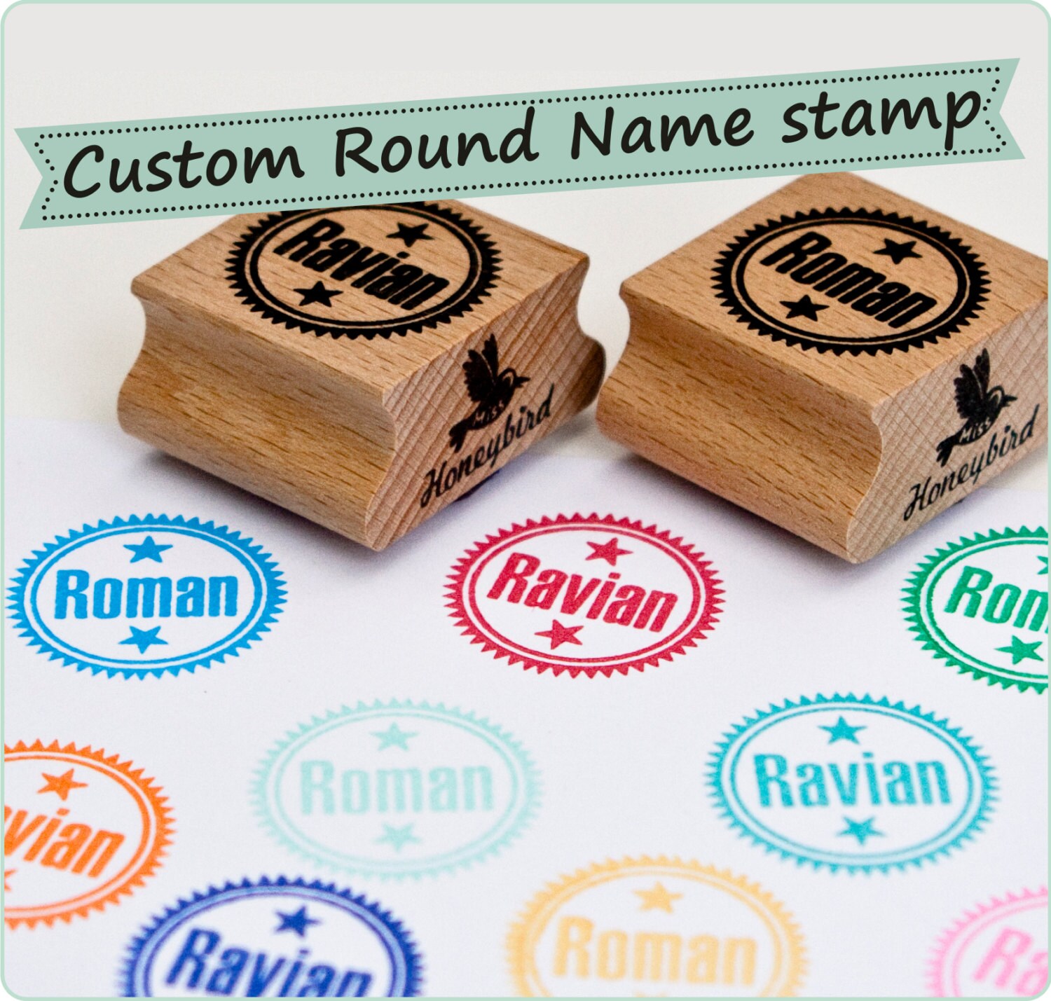 Personalized name stamp custom made rubber stamp with a name