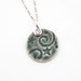 Green Swirls & Stars Porcelain Pendant Necklace