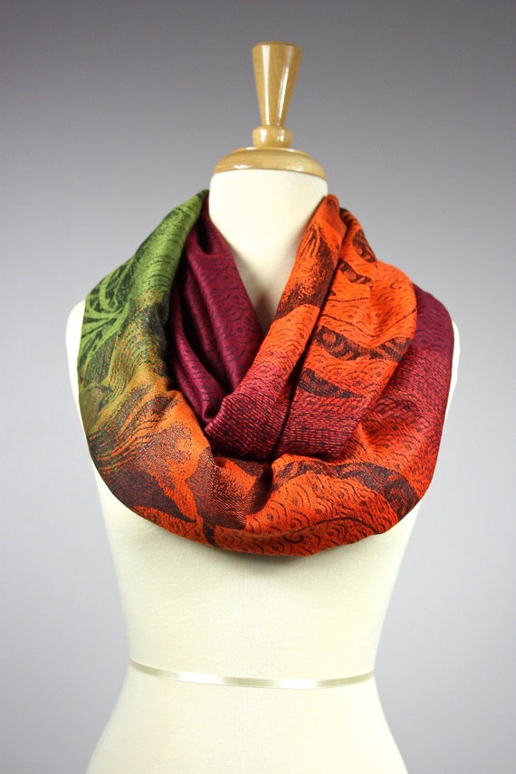 Fall Infinity Scarf / floral scarf / women by ScarfObsession