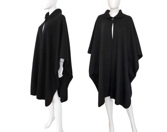 Items similar to big collar wool coat BLACK winer warm coat ( FM011) on ...