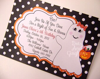 Kids Halloween Invitation-Printable Halloween Invitation-Halloween Ghost Invitation-Ghost Invite-Printable Halloween Ghost Invite-Ghost Girl