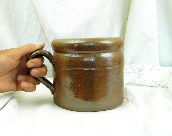 Original Vintage Large Stoneware "Pot a Rillettes du Mans" / French Country Decor / Primitive / Rustic / Rural / Paté /Retro home Interior