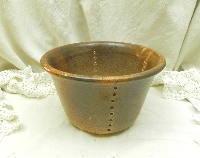 Large Antique French Glazed Ceramic Cheese Strainer / French Country Decor / Shabby Chic / Retro Vintage Home Interior / European / House Large Antique French Glazed Ceramic Cheese Strainer / French Country Decor / Shabby Chic / Retro Vintage Home Interior / European / House