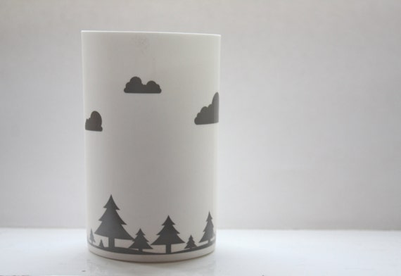 Fine white bone china vase in stoneware with a by madebymanos