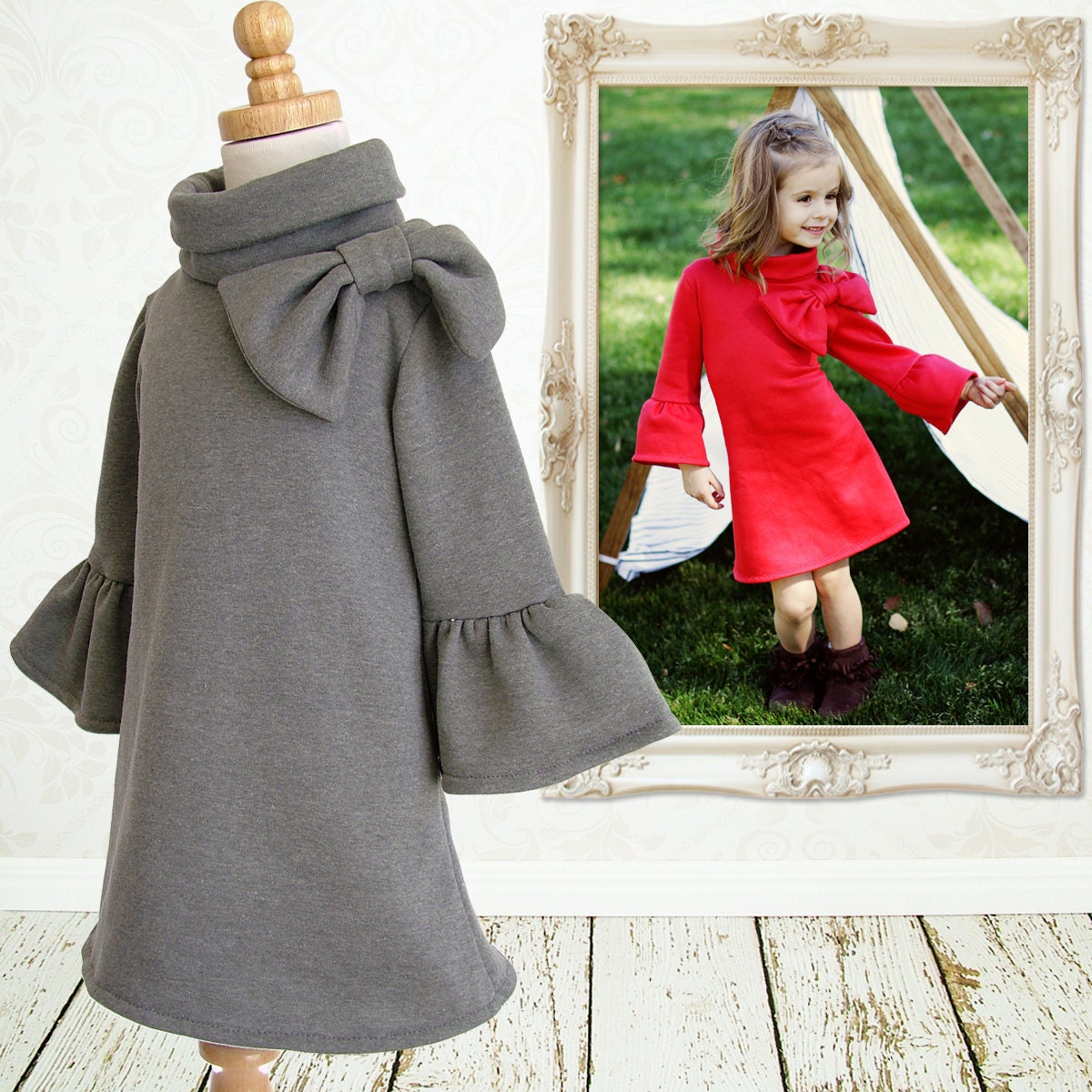 Girls dress pattern pdf Winter pattern by MyChildhoodTreasures