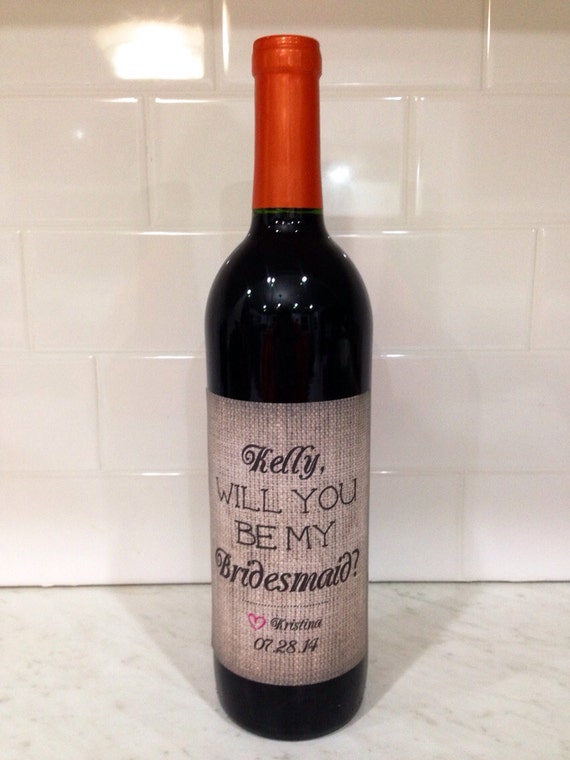 Will You Be My Bridesmaid Wine Label Custom by VintageLeeCrafted