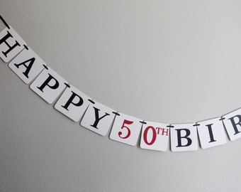 50th birthday banner | Etsy