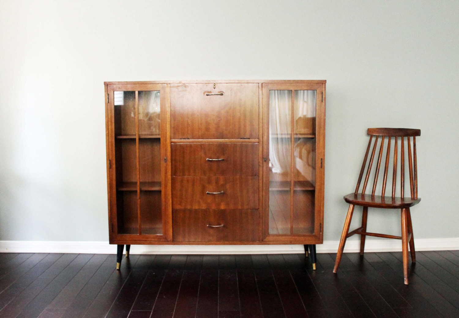 SALE Vintage Mid Century Modern MCM Bookshelf by UptownHeirloomCo