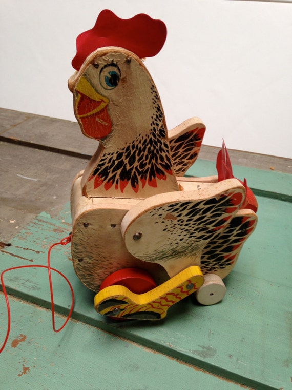 Fisher Price The Cackling Hen 120 Pull Toy 1950s in by 4Good4Good