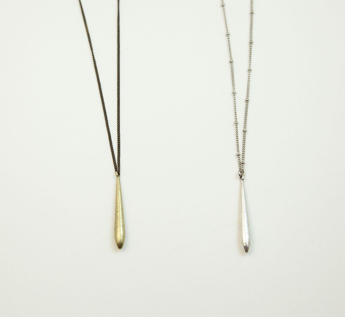 BRASS DRIP Pendant Necklace / Custom Chain Long by BohemianFringe