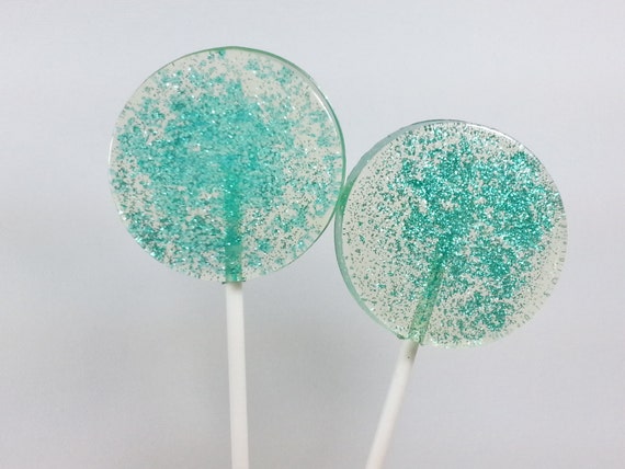 Items similar to Teal Wedding Favors, Hard Candy Lollipops, Candy ...