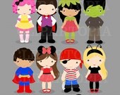 Costume Party Digital clipart / Kids Costume clip art / Monster Mash digital For Personal and commercial use Il_170x135