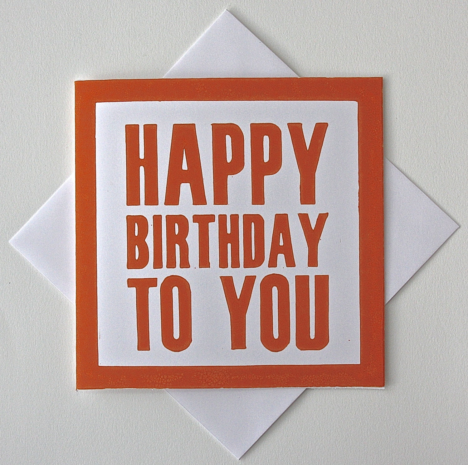 happy birthday card for him lino print by thelinoprintshop
