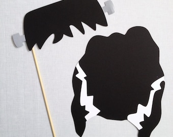 Frankenstein and Bride Props - Halloween Party - Halloween Photo Booth Props - Halloween Photobooth