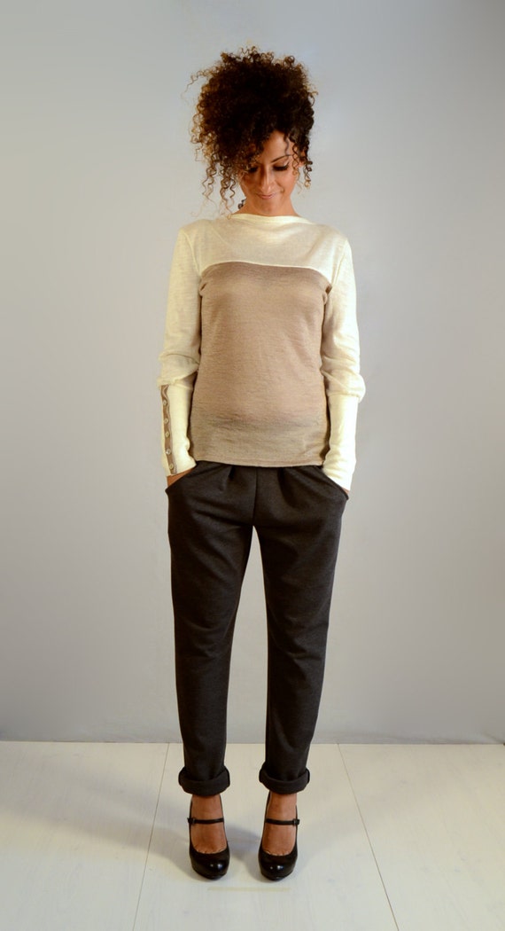 Items similar to womens grey pants, trousers, casual pants, winter