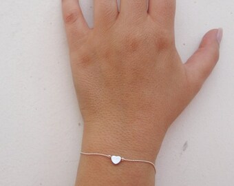 Silver Heart Bracelet, Dainty Bracelet, Silver Bracelet, Friendship Bracelet, Love Bracelet, Heart Jewelry