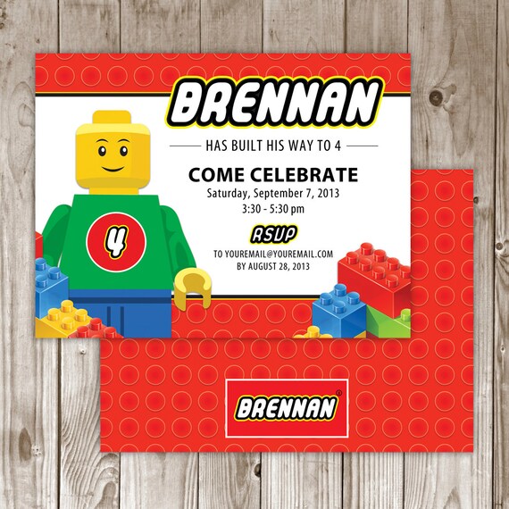 Items similar to Building Block Birthday Invitation on Etsy