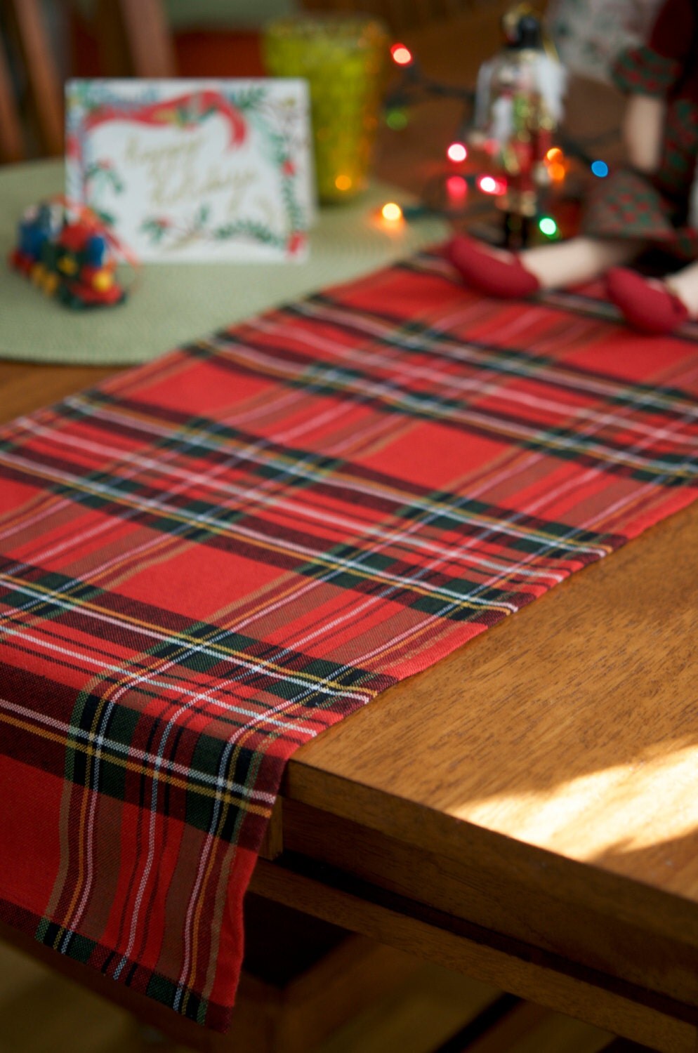 Plaid Christmas Table Runner 13X73