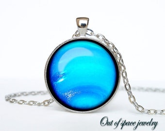 Neptune Pendant Neptune Necklace Neptune Jewelry galaxy universe space planet