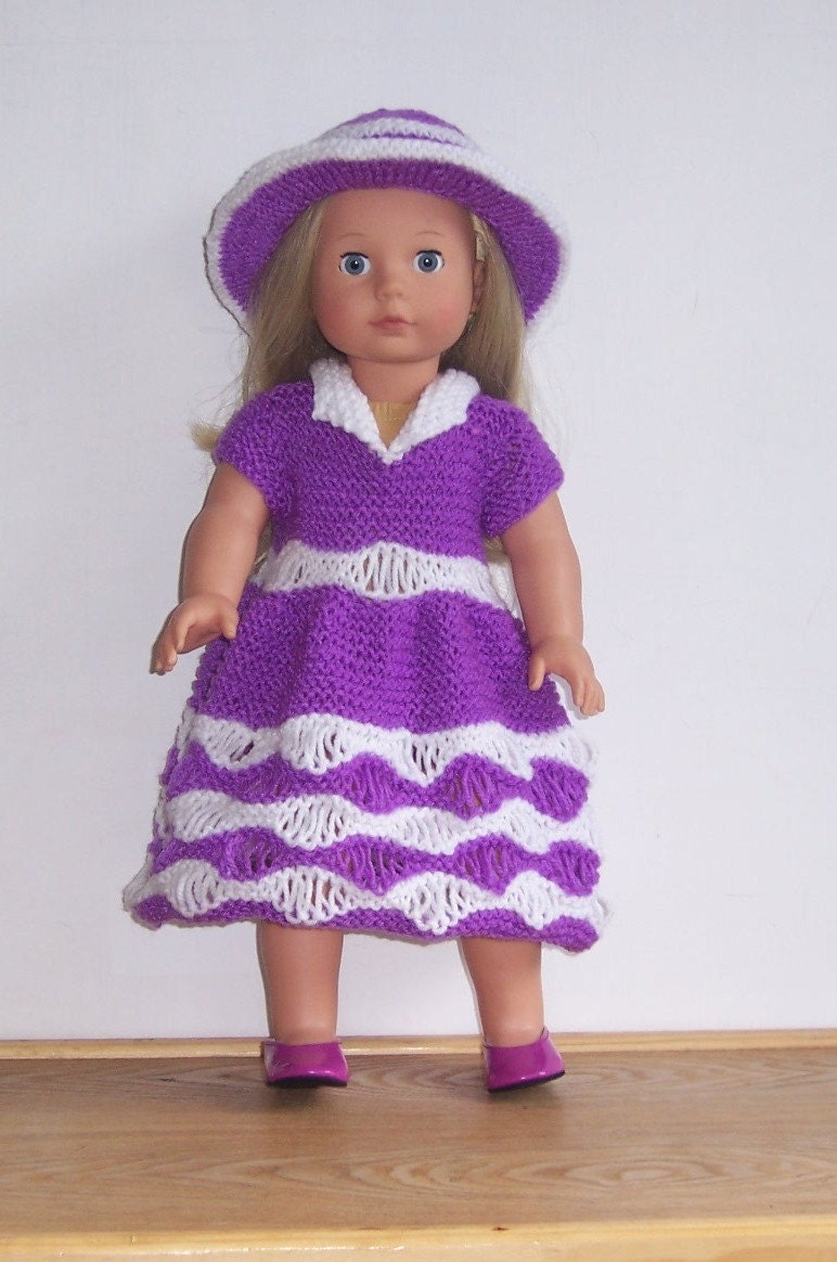 Dolls clothes PDF knitting pattern for 18 19doll