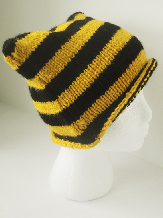 Yellow and black hat yellow and black hat yellow ear hat