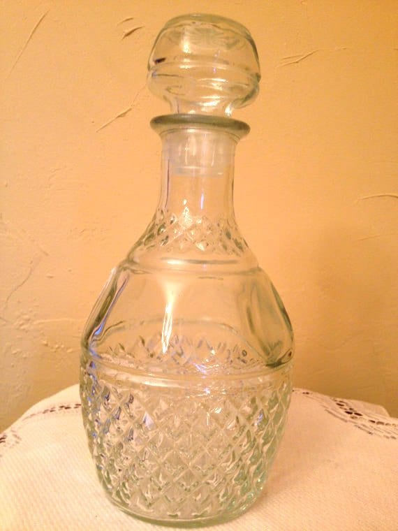 Vintage Crown Royal Whiskey Decanter Pressed Glass by JoAnntiques
