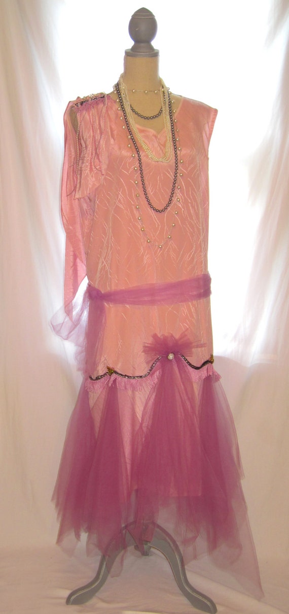 pink unique vintage dress Size Dress Dusty Neck V Womenâ€™s dress, 14 Pink 16 Lavender Flapper