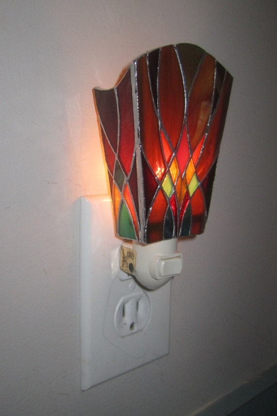 Items similar to Stained glass night light on Etsy