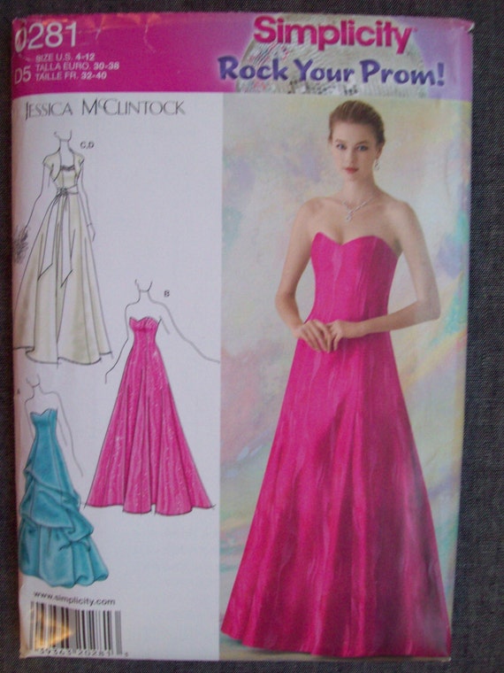 Simplicity 0281 Formal  dress  pattern  New  uncut FF 