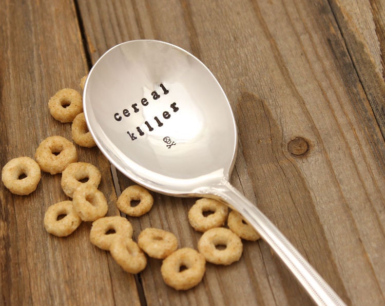 Cereal Killer Spoon Skull and Crossbones Vintage Hand