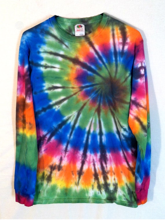 Tie Dye Longsleeve Shirt Stained Glass Inverted Colorful