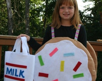 Halloween Costume Sugary Sweet Sprinkle cookie With Milk Trick-or-Treat bag. Receive in time for Halloween