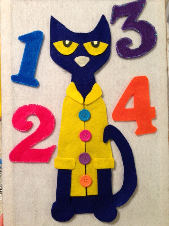 Items similar to Pete the Cat and His Four Groovy Buttons (Felt Story ...